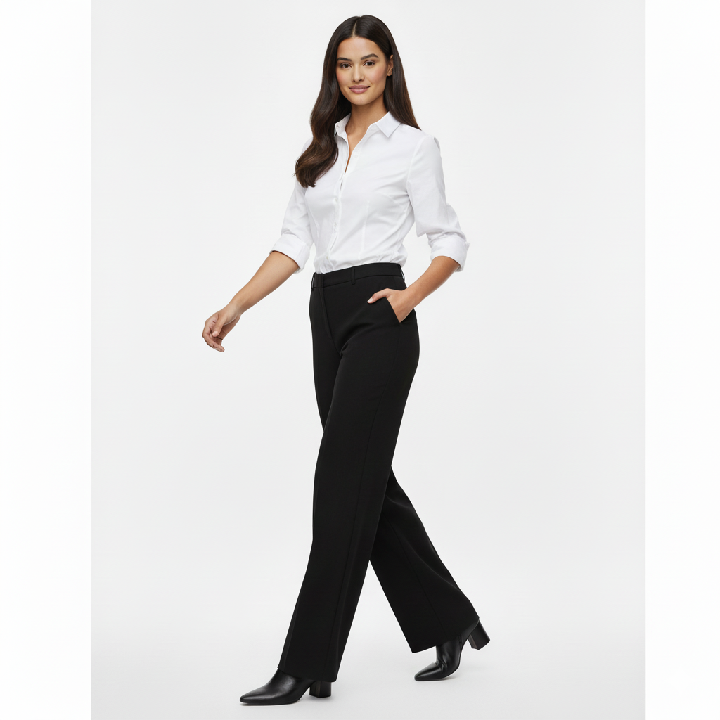 Pantalones de traje de mujer de cintura alta
