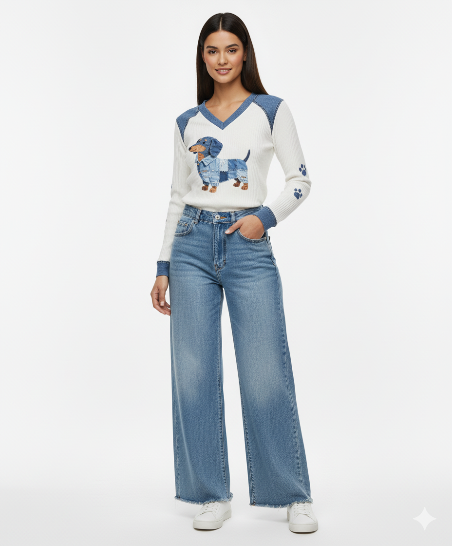 Stella™ | Top artístico de denim con patchwork