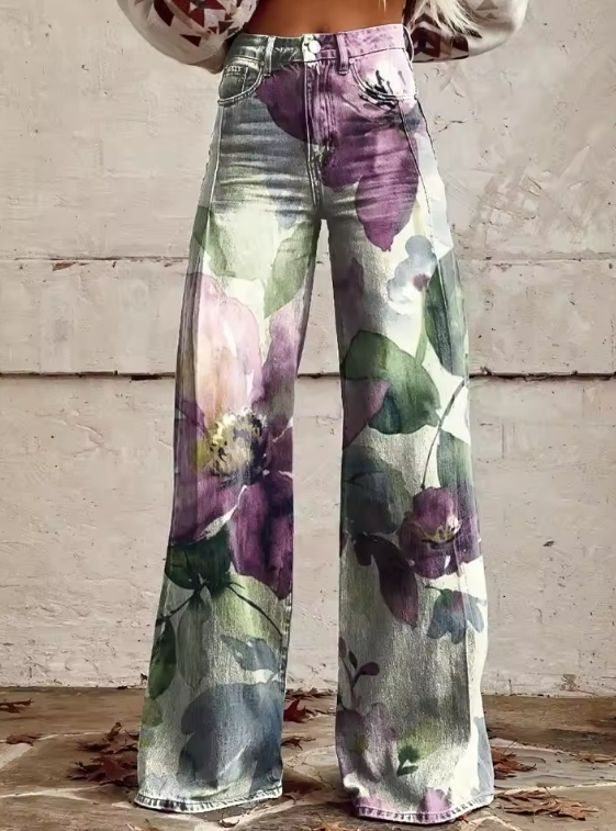 Alessia - Pantalones estilo boho retro chic
