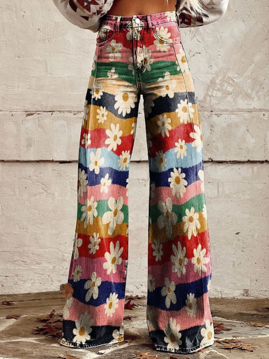 Leon - Elegantes pantalones florales