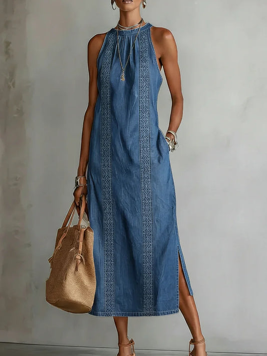 Julia™ | Vestido vaquero de encaje retro