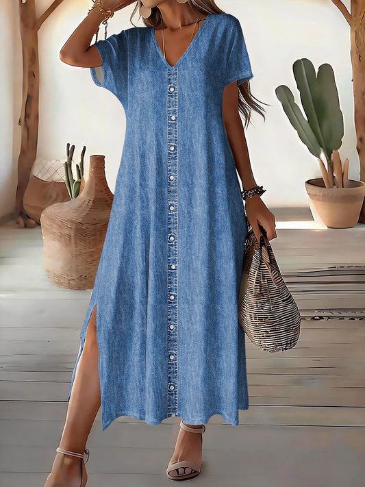 Elena™ | Vestido vaquero retro