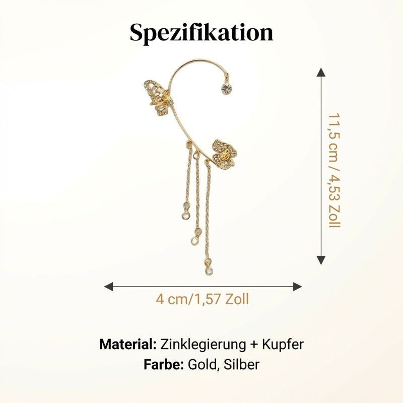 💕Especial San Valentín: 50 % de descuento💕Pendientes sencillos con motivos de mariposas y flores y borlas: elegantes y cómodos, sin necesidad de perforarse las orejas