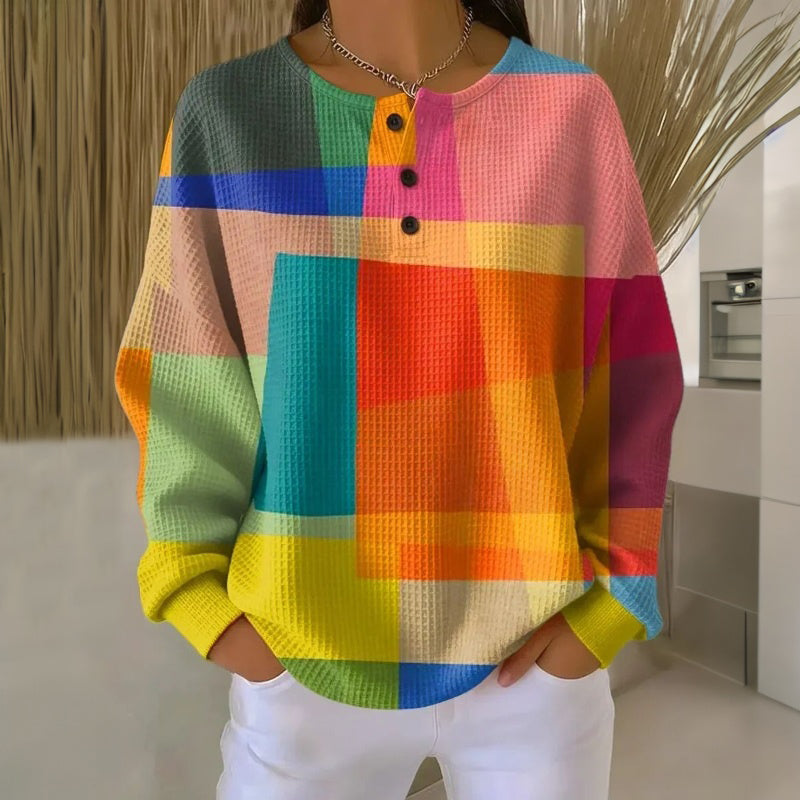 Sudadera vintage de colores vivos