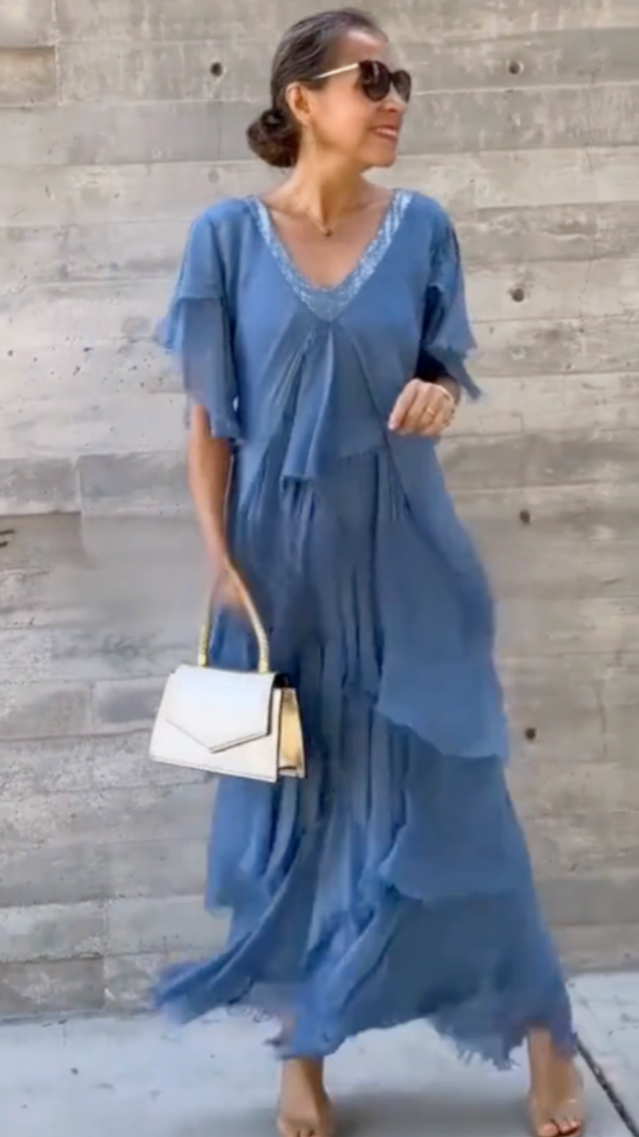 VESTIDO MAXI LUNA DRAPEADO