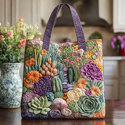 Bolso de mano con diseño de jardín de suculentas