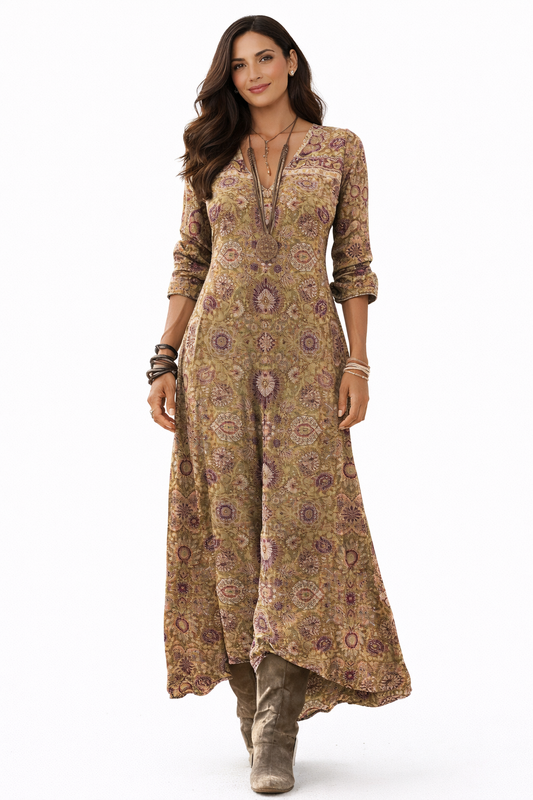 Vestido vintage de estilo étnico