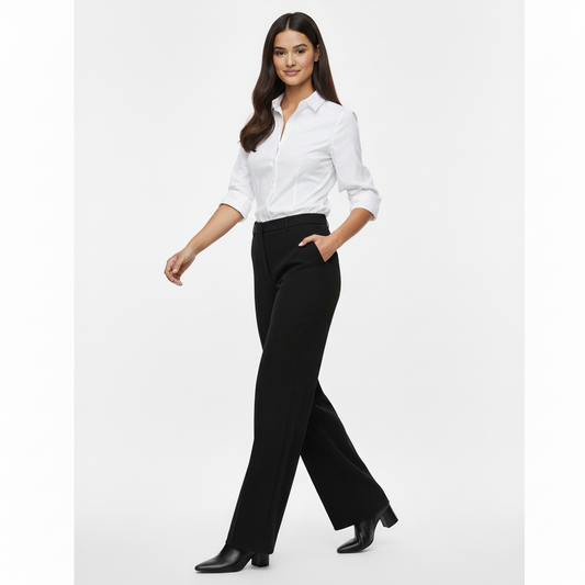 Pantalones de traje de mujer de cintura alta