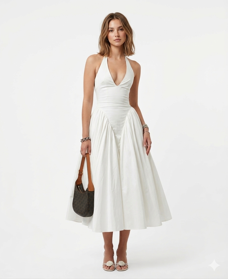 ADELINA™ | VESTIDO MAXI PURO