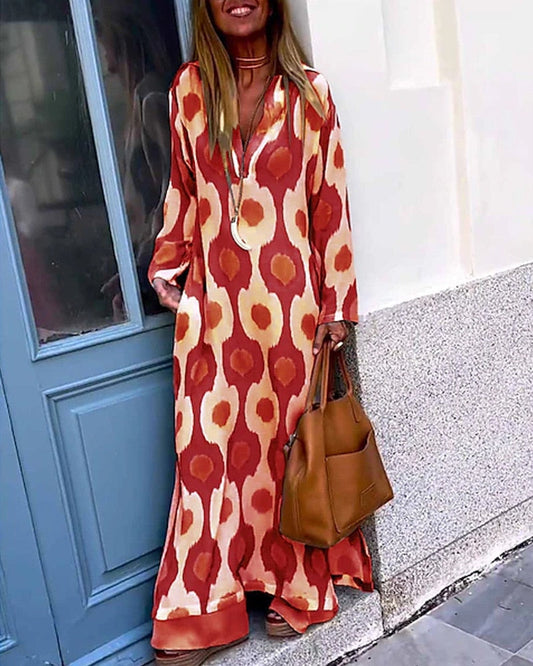 CARMEN | VESTIDO LARGO GEOMÉTRICO PARA EL DÍA A DÍA