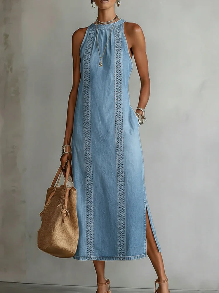 Julia™ | Vestido vaquero de encaje retro