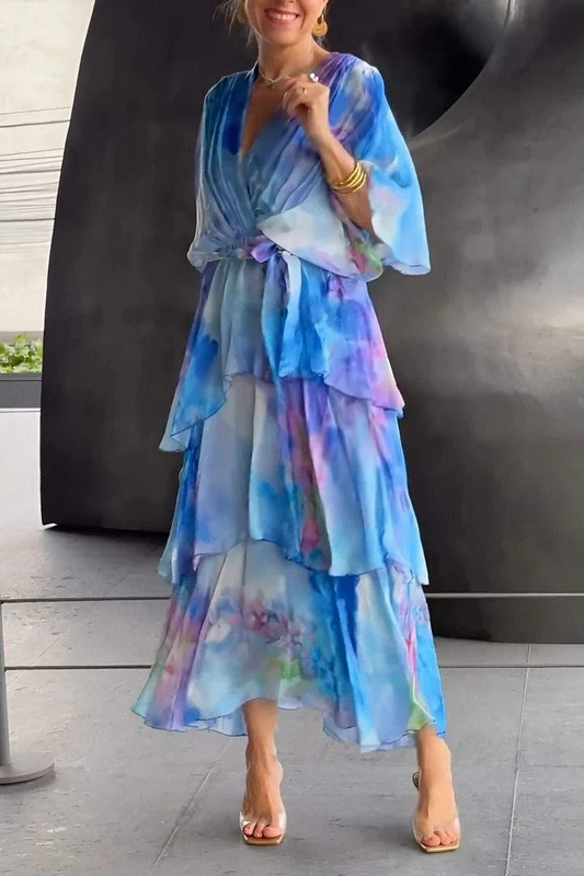 VESTIDO MAXI BOHEMIO CON CAPAS