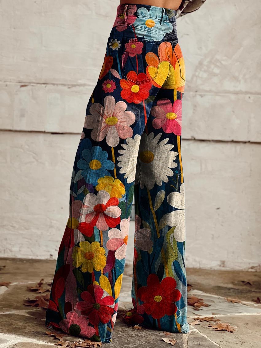 Lena - Pantalones anchos con estampado floral