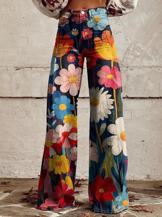 Lena - Pantalones anchos con estampado floral