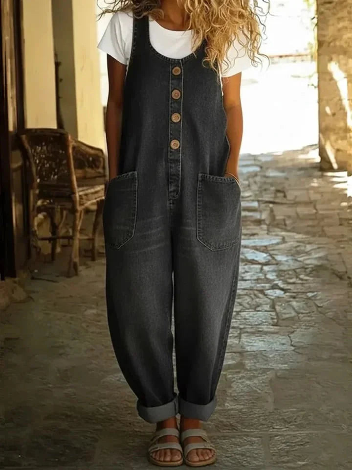 Zaira™ | Peto vaquero de algodón lavado estilo vintage