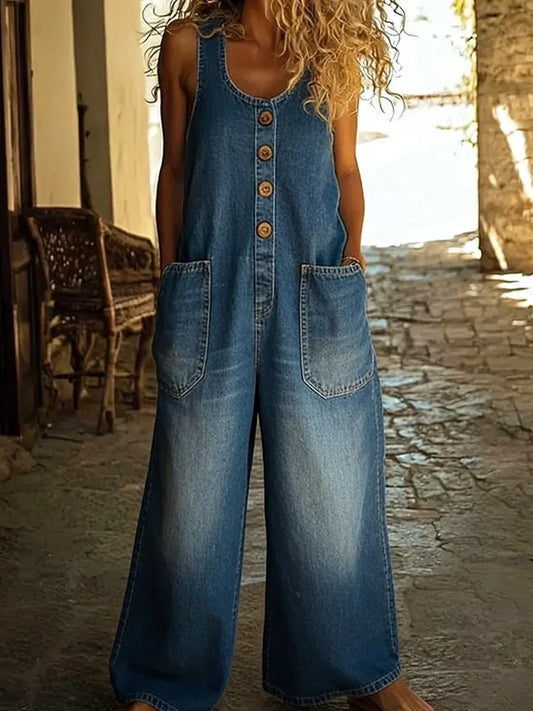 Zaira™ | Peto vaquero de algodón lavado estilo vintage